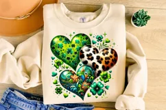 St Patrick's Day Hearts PNG, Lucky Day PNG, Shamrock PNG Product Image 3