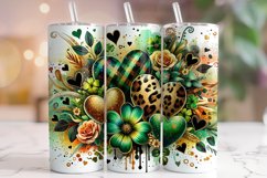 St Patrick's Day Hearts Tumbler Wrap, Floral Tumbler Wrap Product Image 1