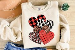 Hearts Valentines Day Plaid Leopard Png, Valentines Hearts Product Image 3