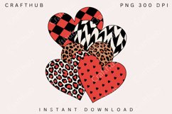 Hearts Valentines Day Plaid Leopard Png, Valentines Hearts Product Image 1