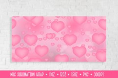 Pink Hearts Mug Sublimation Design. Valentines Mug Wrap 023 Product Image 2