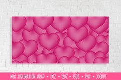 Pink Hearts Mug Sublimation Design. Valentines Mug Wrap 024 Product Image 2