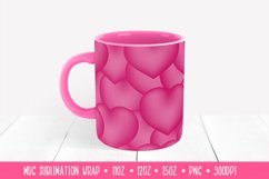Pink Hearts Mug Sublimation Design. Valentines Mug Wrap 024 Product Image 3