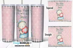 Valentine Bunny 20 oz Tumbler Sublimation | My Heart Smile Product Image 1