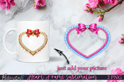 Heart Frame Sublimations | Add Your Photo Design | Golden Product Image 1
