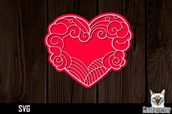 3d layered papercut Love Heart svg, Valentine&#039;s day SVG Product Image 1