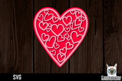 3d layered papercut Love Heart svg, Valentine&#039;s day SVG Product Image 1