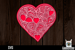 3d layered papercut Love Heart svg, Valentine&#039;s day SVG Product Image 1