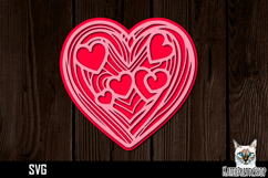 3d layered papercut Love Heart svg, Valentine&#039;s day SVG Product Image 1