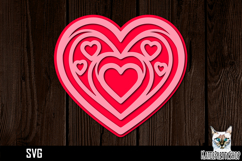 3d layered papercut Love Heart svg, Valentine&#039;s day SVG Product Image 1