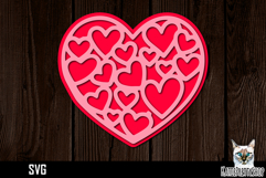 3d layered papercut Love Heart svg, Valentine&#039;s day SVG Product Image 1