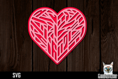 3d layered papercut Love Heart svg, Valentine&#039;s day SVG Product Image 1