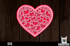 3d layered papercut Love Heart svg, Valentine&#039;s day SVG Product Image 1