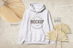 White Heather Hoodie Mockup Boho Valentine Printable Vinyl Product Image 1