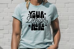 Heather Ice Blue Bella Canvas Shirt Mockup, 3001 Tshirt Product Image 1