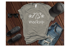 Bella Canvas 3001 Tshirt Mock-up HEATHER STONE Product Image 1