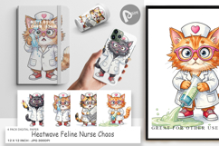 Heatwave Feline Nurse Digital Paper Product Image 1