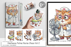 Heatwave Feline Nurse Digital Paper Product Image 1