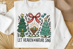 Heaven and Nature Sing PNG, Whimsical Christmas Nativity Bow Product Image 5