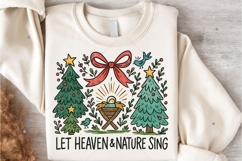 Heaven and Nature Sing PNG, Whimsical Christmas Nativity Bow Product Image 6