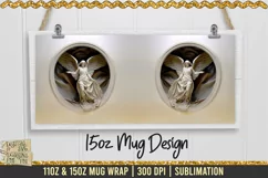 Heavenly Angel - Christmas Mug Wrap / 300dpi PNG Wrap Product Image 3