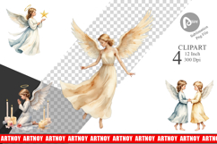 Christmas Angels Clipart Product Image 1