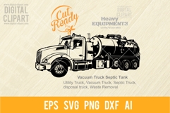 Septic Tank - Vacuum Truck - Special Vehicles SVG Cut File Product Image 1