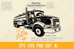 Septic Tank - Vacuum Truck - Special Vehicles SVG Cut File Product Image 1