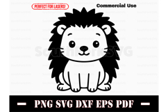 Cute Baby Hedgehog Doodle Design SVG PNG DXF EPS PDF Product Image 1
