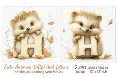 Cute Hedgehog, Animal Alphabet Letters, ABC Printable cards Product Image 1