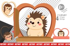 Clipart Heart Hedgehog Product Image 1