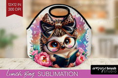 Hedgehog Reading Lunch Bag Book Lover Lunch Bug PNG Product Image 1