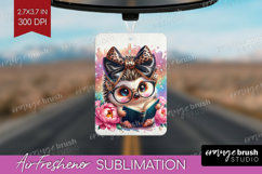 Hedgehog Reading Air Freshener PNG Book Lover PNG Product Image 1