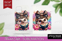 Hedgehog Reading Phone Case PNG Book Lover Case PNG Product Image 1