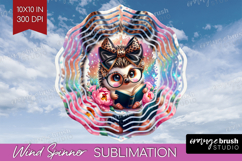 Hedgehog Reading Wind Spinner Sublimation PNG Book Lover Product Image 1