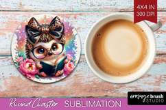 Hedgehog Reading Round Coaster Book Lover Coaster PNG Product Image 1