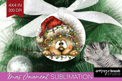 Hedgehog Tangled In Christmas Lights Ornament PNG Funny Xmas Product Image 1