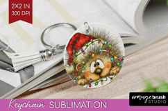 Hedgehog Tangled In Christmas Lights Keychain PNG Funny Xmas Product Image 1