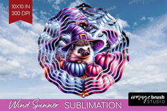 Hedgehog Halloween Wind Spinner Sublimation PNG Cute Animal Product Image 1