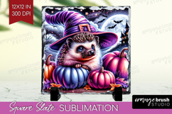 Hedgehog Halloween Slate PNG Cute Animal Square Slate Product Image 1