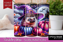 Hedgehog Halloween Tumbler Wrap Cute Animal Tumbler PNG Product Image 1