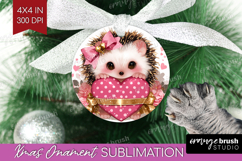 Hedgehog Valentine Ornament PNG Cute Valentines Day PNG Product Image 1