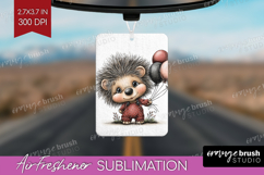 Hedgehog Valentine Air Freshener PNG Whimsical Animal PNG Product Image 1