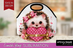 Hedgehog Valentine Lunch Bag Cute Valentines Day Lunch Bug Product Image 1