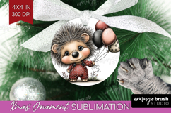 Hedgehog Valentine Ornament PNG Whimsical Animal PNG Product Image 1