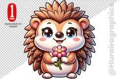 Hedgehog Clipart - PNG File Product Image 1