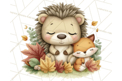 Hedgehog &amp; Friends PNG, Cute Woodland Animals Clipart Product Image 2