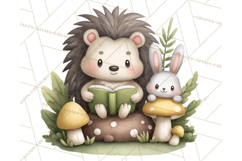 Hedgehog &amp; Friends PNG, Cute Woodland Animals Clipart Product Image 4