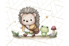 Hedgehog &amp; Friends PNG, Cute Woodland Animals Clipart Product Image 5