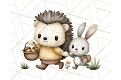 Hedgehog &amp; Friends PNG, Cute Woodland Animals Clipart Product Image 3